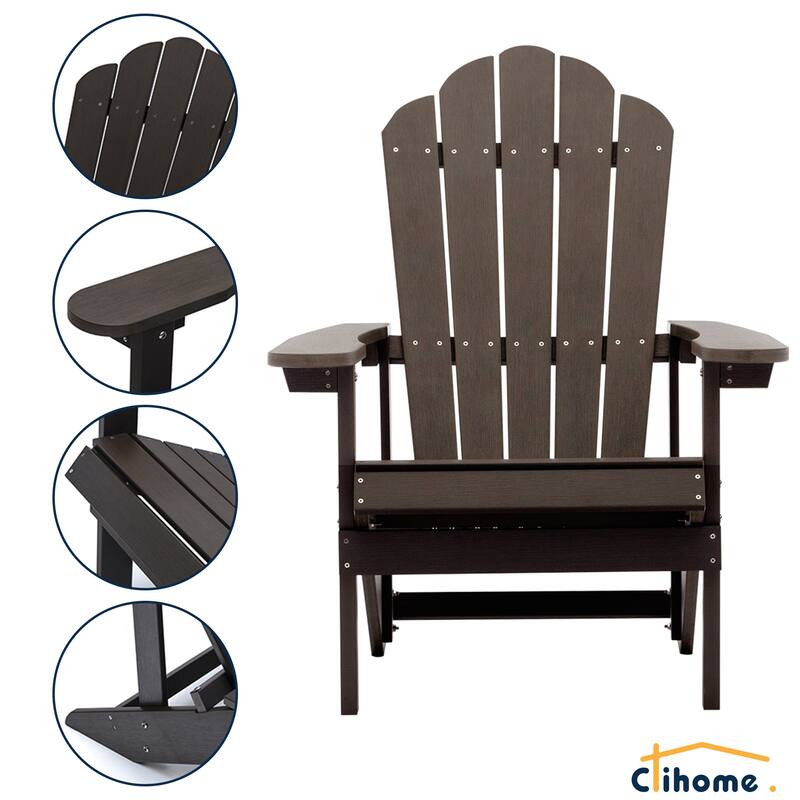 Clihome Outdoor Patio Slat HIPS Adirondack Chair