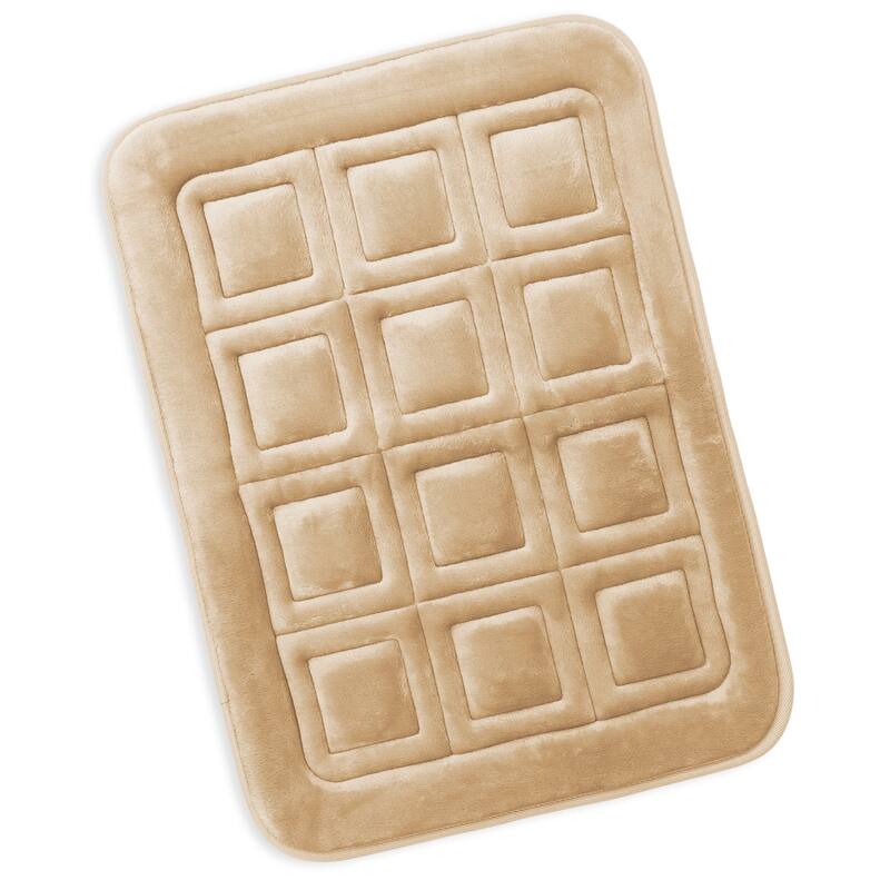 Clara Clark Ultra Soft Non Slip and Absorbent Bath Rug - Waffled Velvet Memory Foam Bath Mat