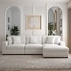 preview thumbnail 2 of 132, 118" W Corduroy L-shape Modular Sectional Sofa with Pillows