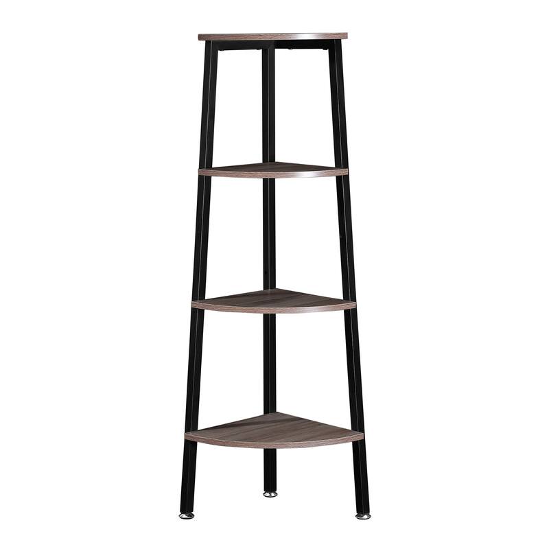 Ledel Industrial Rustic 4-Tier Storage Corner Ladder Shelf Bookshelf