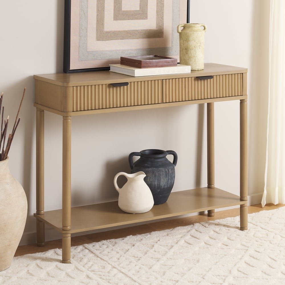 SAFAVIEH Thurston 2-Drawer Console Table - 35"W x 12"D x 28"H