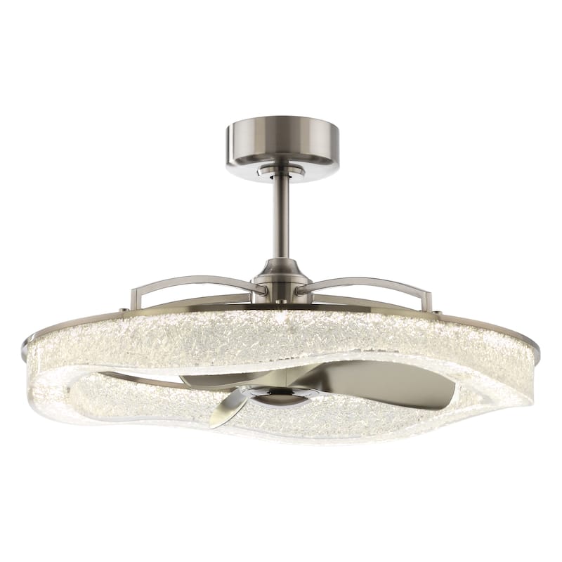 Perimost 33" Modern Brushed Nickel ABS 3-Blade LED Bladeless Ceiling Fan with Remote