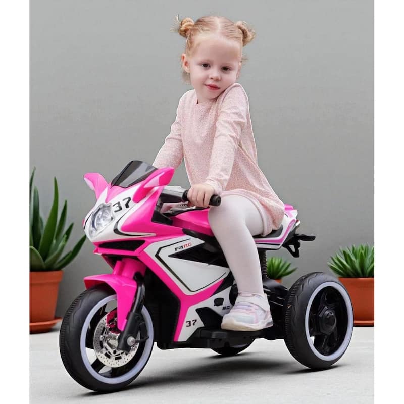 6V Red Kids Electric Ride On Motorcycle with Music Lights MP3 for Boys and Girls Ages 3-4