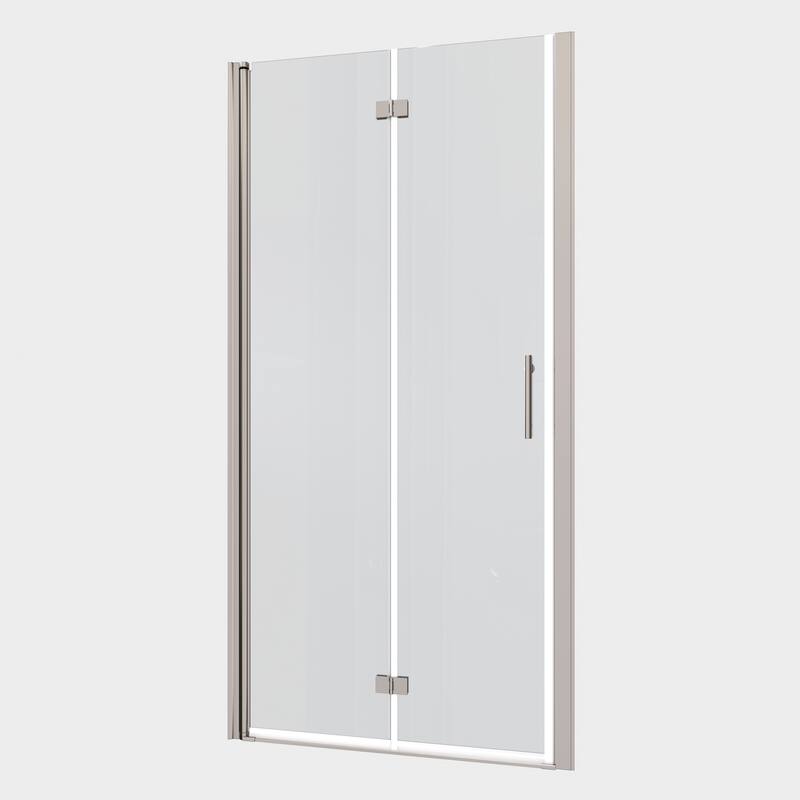 Pivot shower door, open outside, with 1/4" tempered glass finish