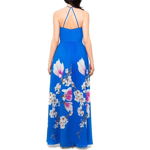 bright blue party dress