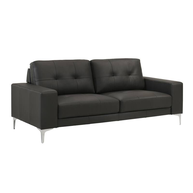 Faelin 79" Modern Sofa Loveseat, Top Grain Leather Couch with Removable Cushions