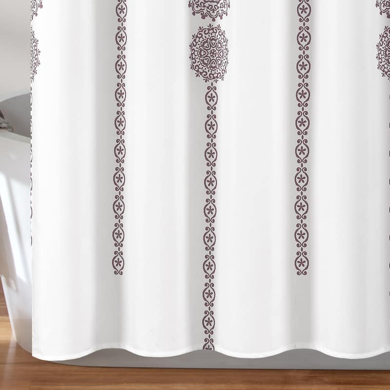 Lush Decor Stripe Medallion Shower Curtain