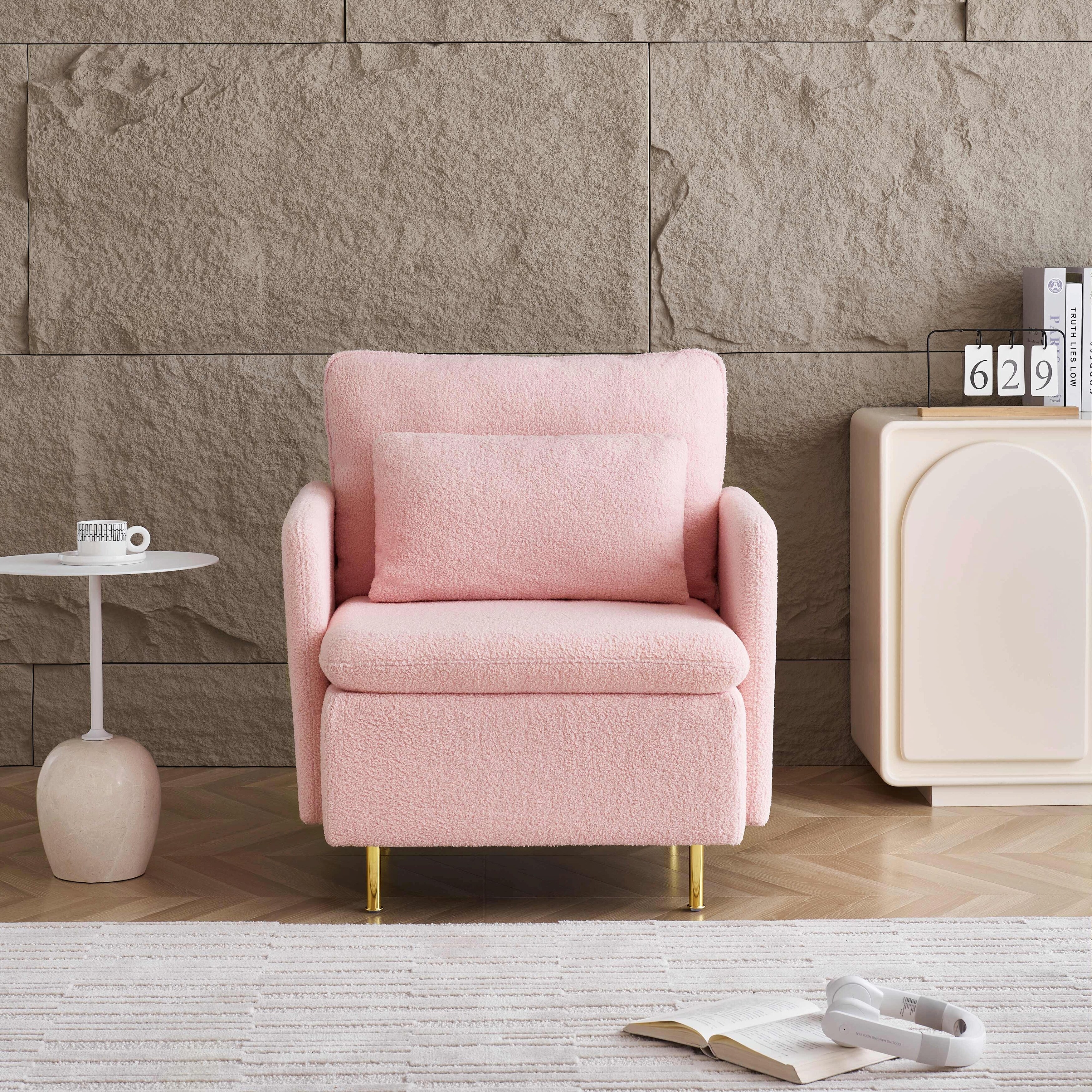 Sherpa Upholstered Cozy Armchair Bed Bath Beyond 39851369