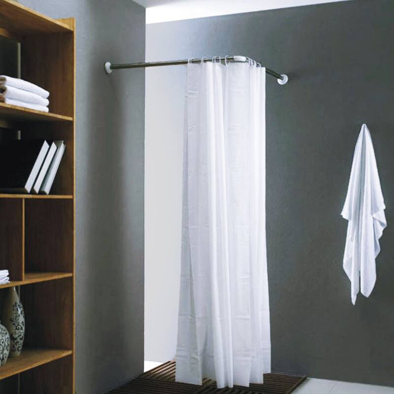 Wall Mounted Corner Shower Curtain Rod 35.4 - 35.4 Inches