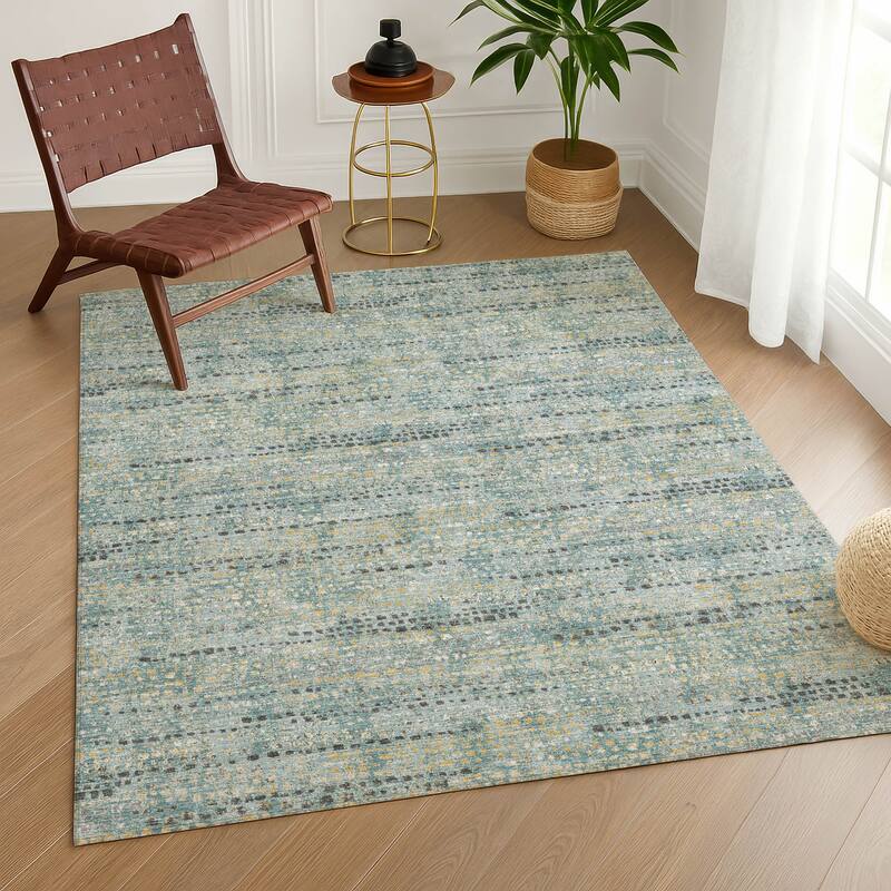 Machine Washable Indoor/ Outdoor Casual Kersey Chantille Rug
