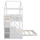preview thumbnail 18 of 36, Distinctive Twin over Full House Bunk Kids Bed with Storage Drawers,Staircase,Guardrail and Blackboard