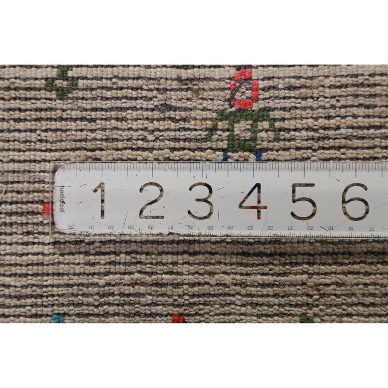 Tribal Gabbeh Oriental Area Rug Hand-Knotted Wool Carpet - 5'9"x 9'0"
