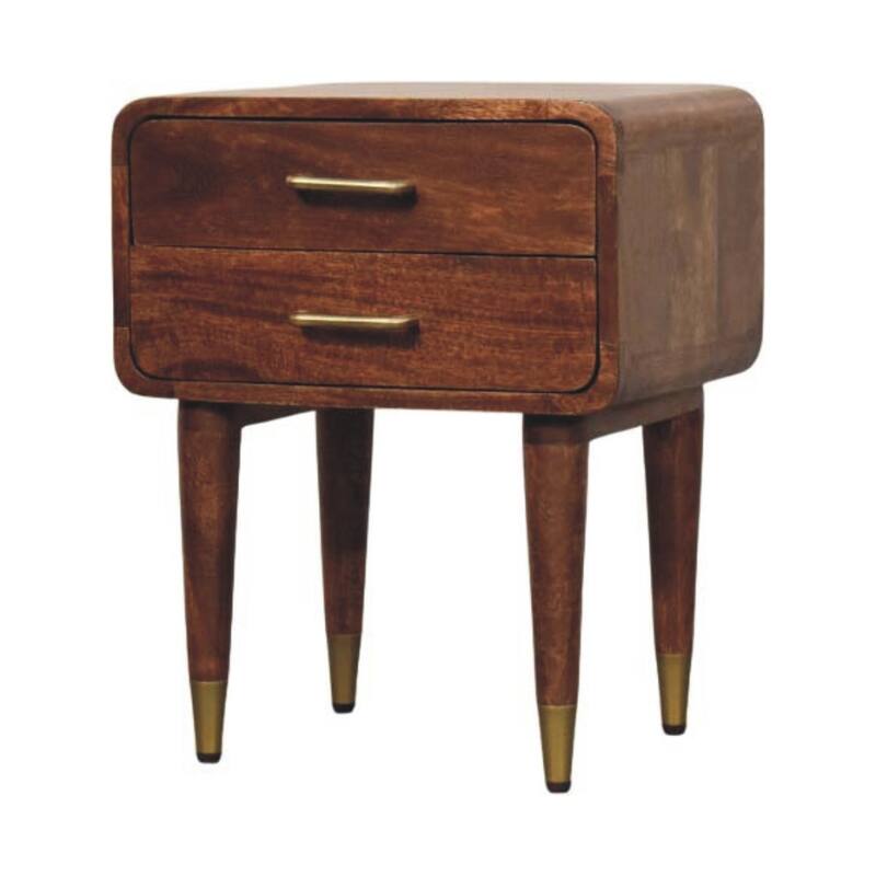Artisan Furniture Solid Wood Astor 2-Drawer Nightstand, Brown