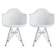 preview thumbnail 17 of 24, Set of 2 Plastic Eiffel Molded Shell Retro Dining Chairs Accent For Living Room Kitchen Chrome Desk Designer Office