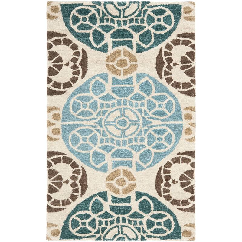 SAFAVIEH Handmade Wyndham Dinie Modern Wool Rug - 2' x 3' - Beige/Blue