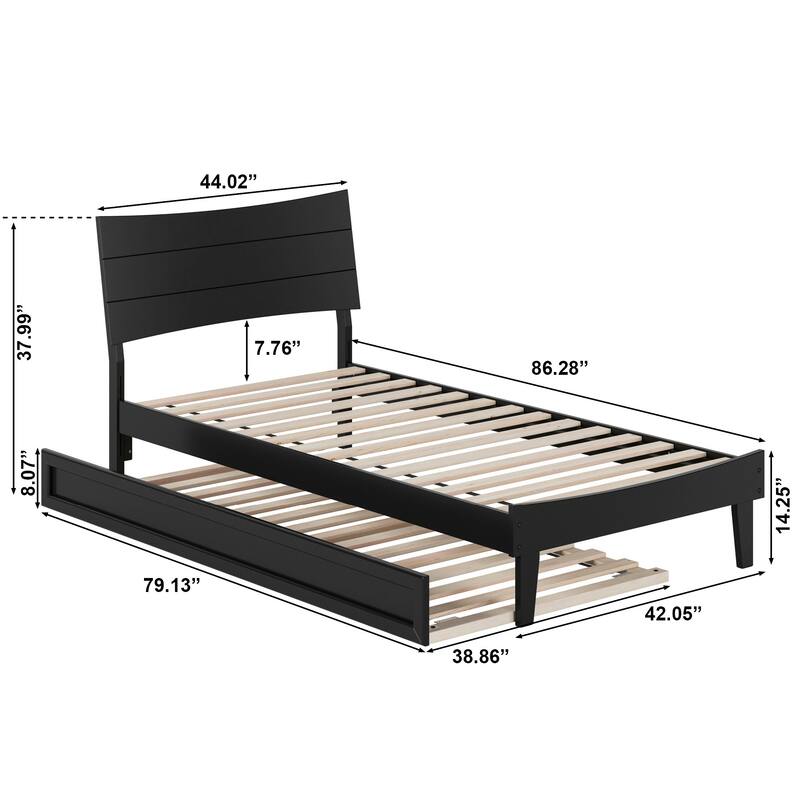 Phoenix Wood Platform Bed with Trundle