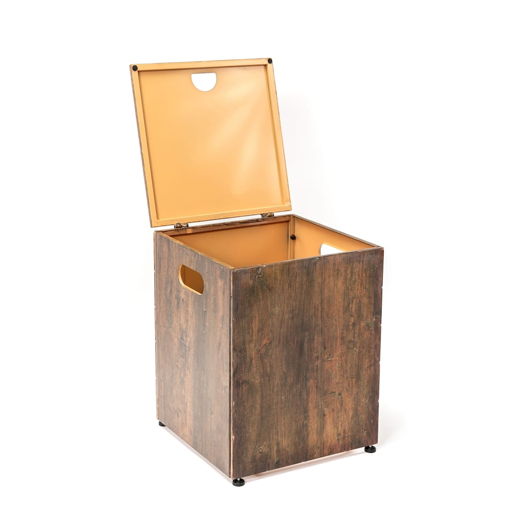 Anmytek Imitation Wood Grain Propane Tank Cover, Rustic Farmhouse Outdoor Patio Heater Tank Enclosure with Hinged Lid