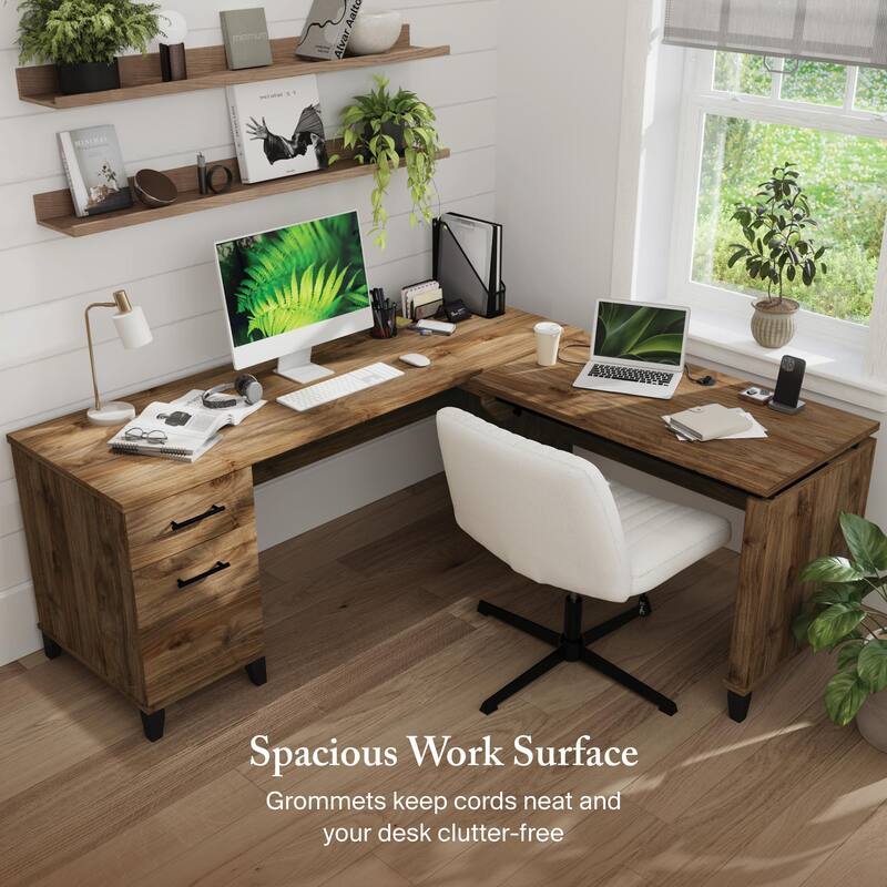 Somerset 72W 3 Position Sit to Stand L Shaped Desk by Bush Furniture