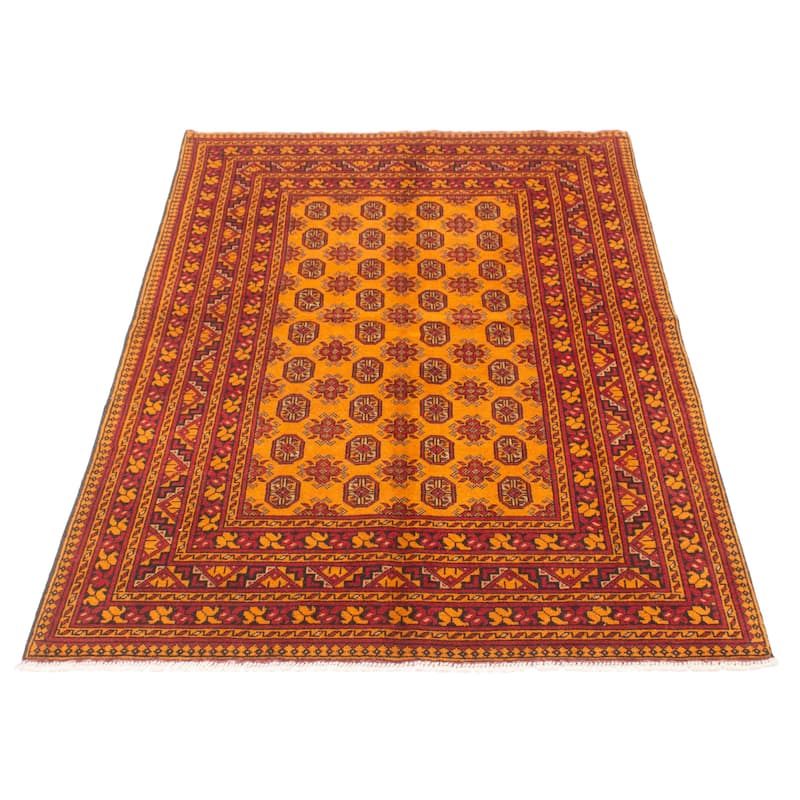 ECARPETGALLERY Hand-knotted Uzbek Kargahi Brown Wool Rug - 5'2 x 7'10