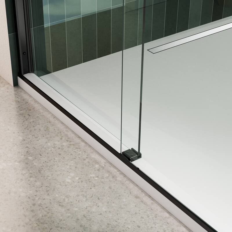 Bypass shower door, sliding door, with 5/16" tempered glass - Black