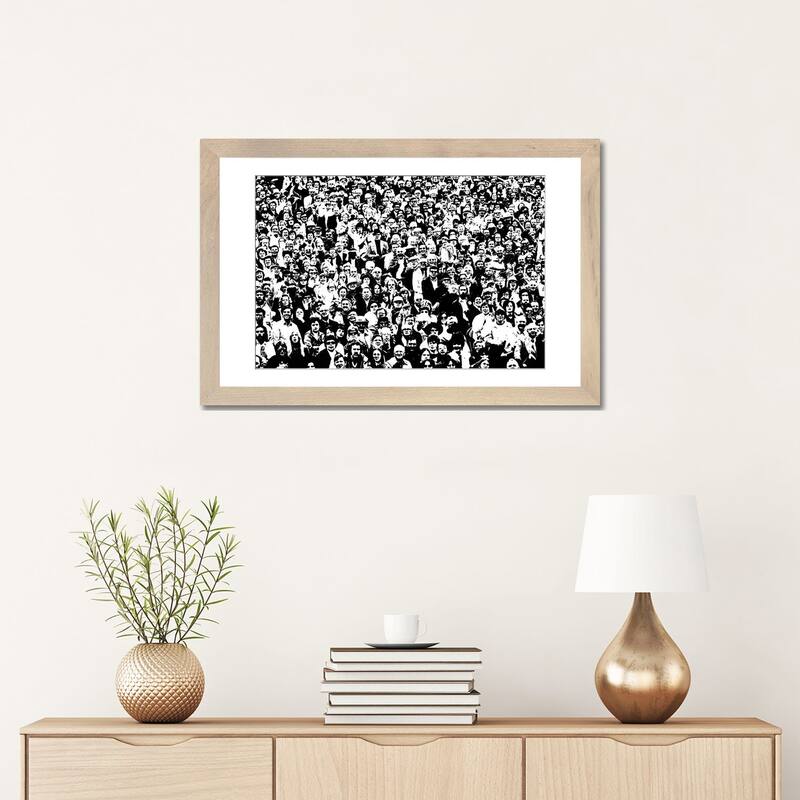 iCanvas "1970s Posterization Of Crowd In Stadium Bleachers" by Vintage Images