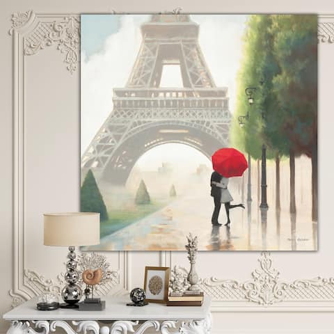 Designart 'Paris Romance Couples' Romantic French Country Canvas Art
