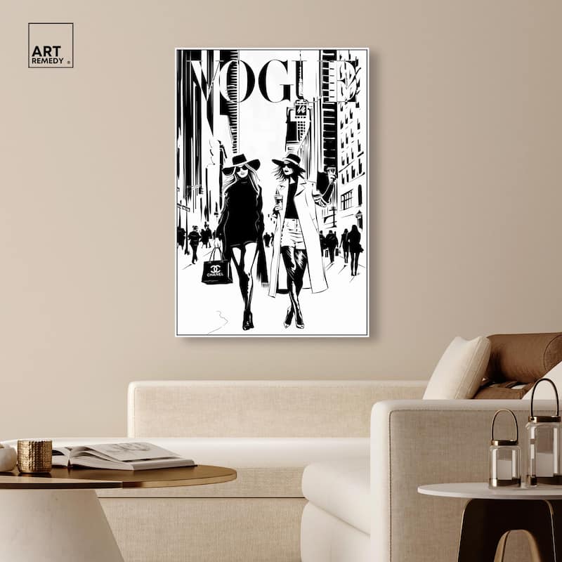 Shopping Gals Cover Canvas by Art Remedy