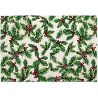 Grand Christmas 4-Pack Poly-Cotton Blend Placemats Manufactured in The USA Machine Washable Dryer Safe