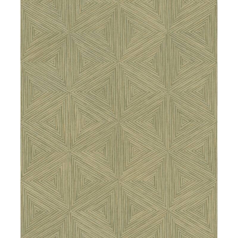 A-Street Prints Anara Green Geo Faux Grasscloth Wallpaper