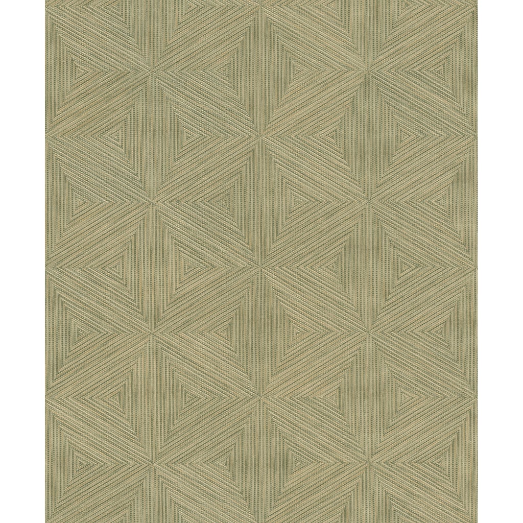 A-Street Prints Anara Green Geo Faux Grasscloth Wallpaper