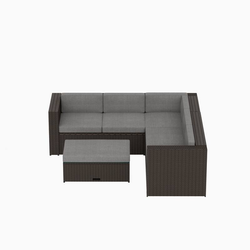 Ander Outdoor Patio Sectional Sofa Conversation Set with Cushions