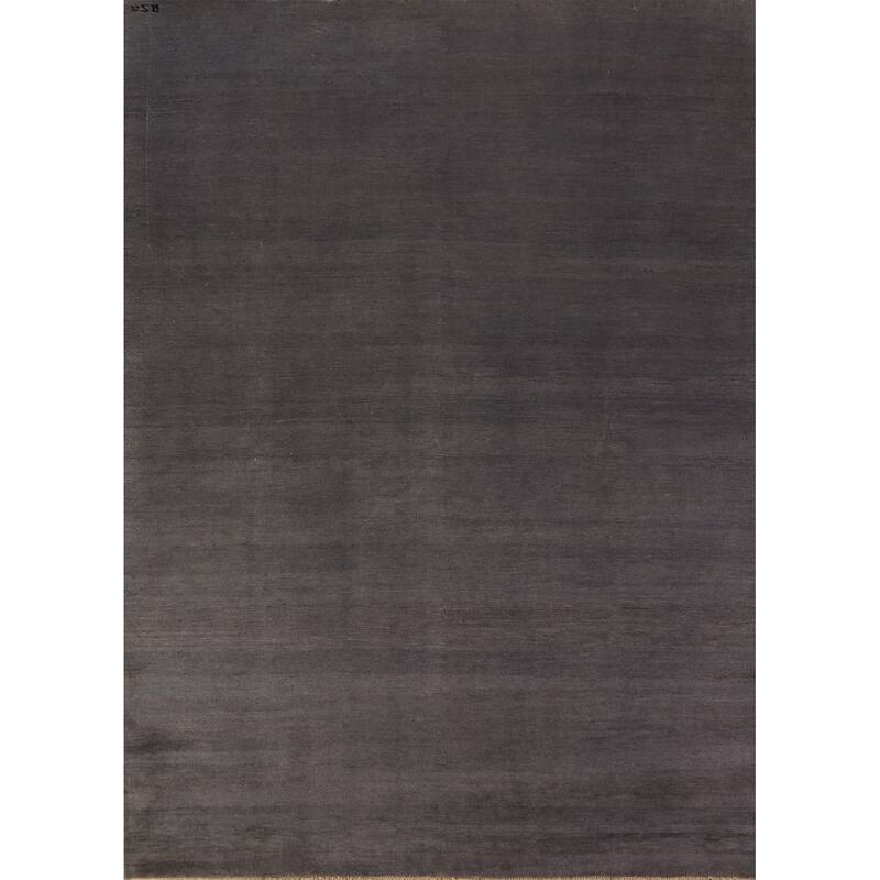 Gray Gabbeh Oriental Area Rug Hand-Knotted Wool Carpet - 6'11" x 9'5"