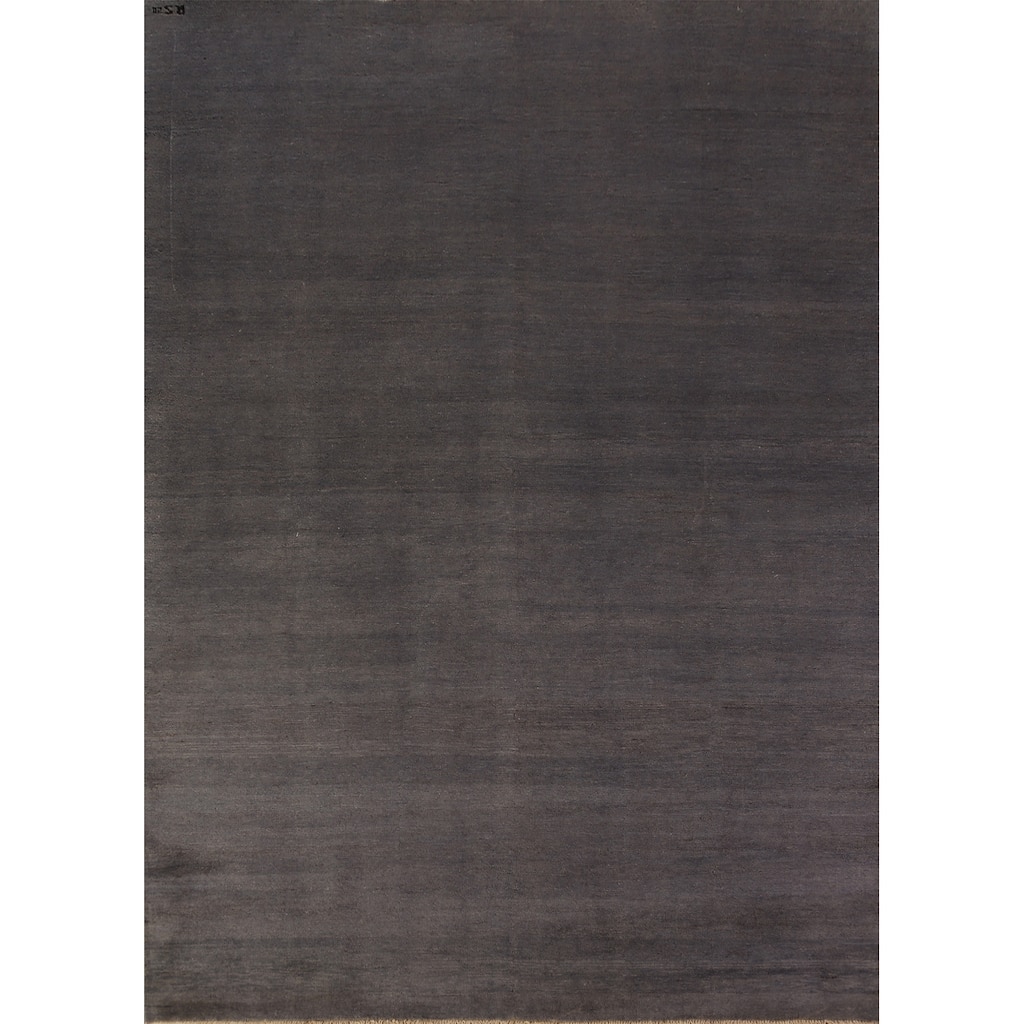 Gray Gabbeh Oriental Area Rug Hand-Knotted Wool Carpet - 6'11" x 9'5"