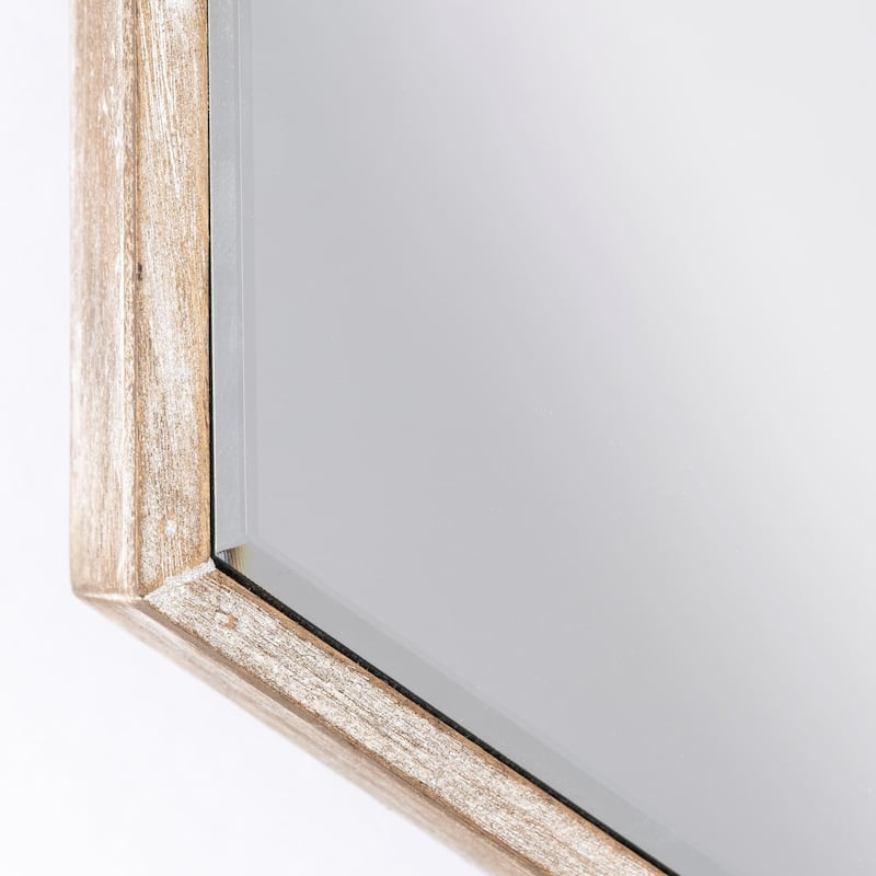 HomeRoots 12" Natural Novelty Wood Framed Accent Mirror - 36.22' X '12.2' X '3.14