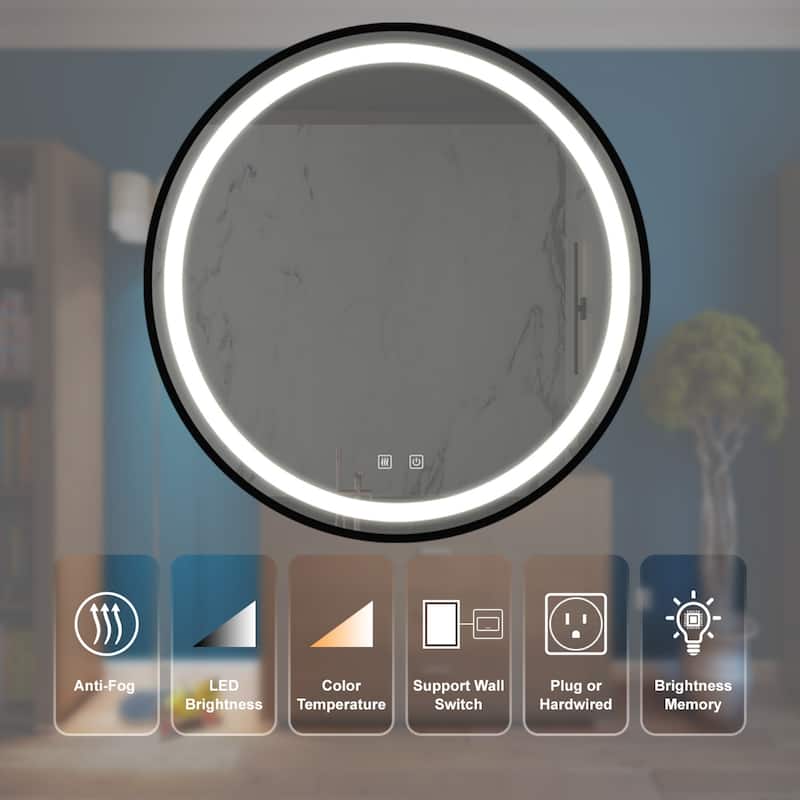 Aluminum Frame Bathroom Mirror Dimmable Touch