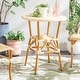 preview thumbnail 35 of 46, SAFAVIEH Outdoor Patio Furniture California Bistro Table (Fully Assembled) (Table Only) Natural