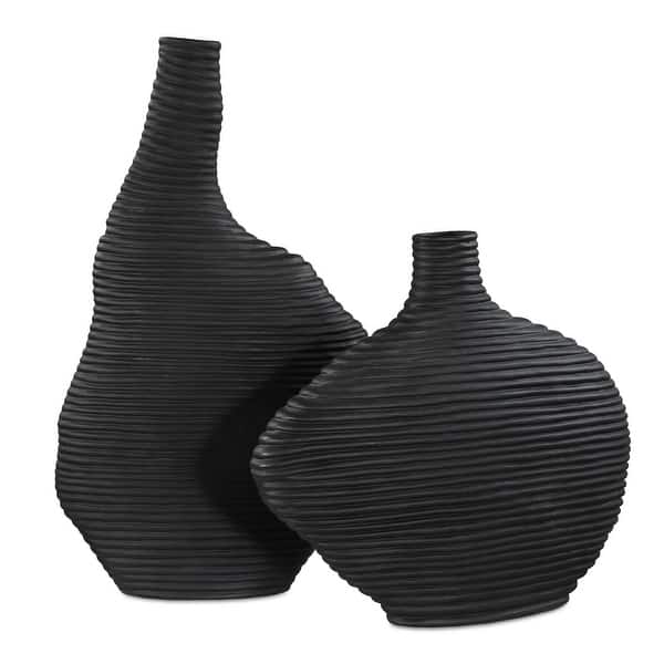 slide 2 of 6, Uttermost Duostacked Black Vases Set/2