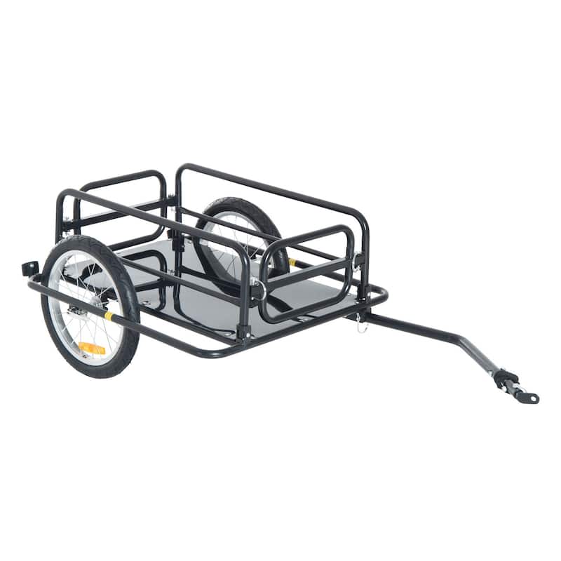 Aosom Bike Cargo Trailer for Hefty Loads with Foldable Compact Design, Bike Wagon Bike Trailer