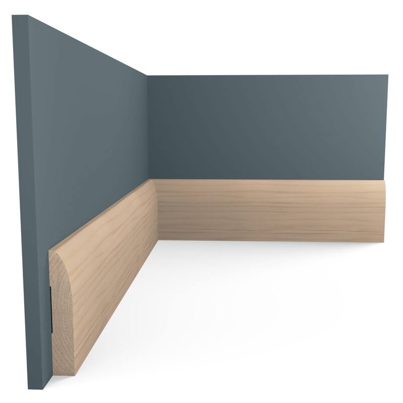 WM713: 9/16-in D x 3-1/4-in W x 96-in L Americraft Solid Hardwood Stain Grade Modern Base Moulding