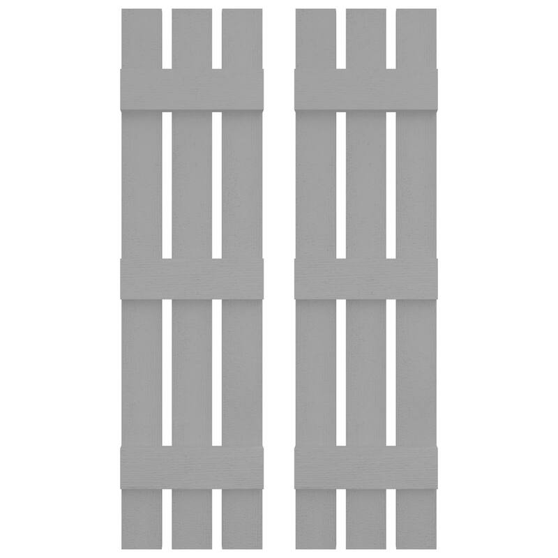 Builders Edge, Standard Three Board Spaced, Board-n-Batten Shutters, Includes Matching Installation Spikes (Per Pair) - 12"W x 59"H - 030 - Paintable