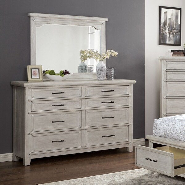 White 8 drawer outlet dresser with mirror