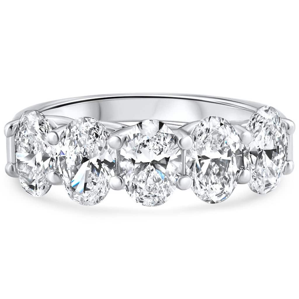 Bliss Diamond 5Ct Oval Moissanite Five Stone Wedding Ring Gold