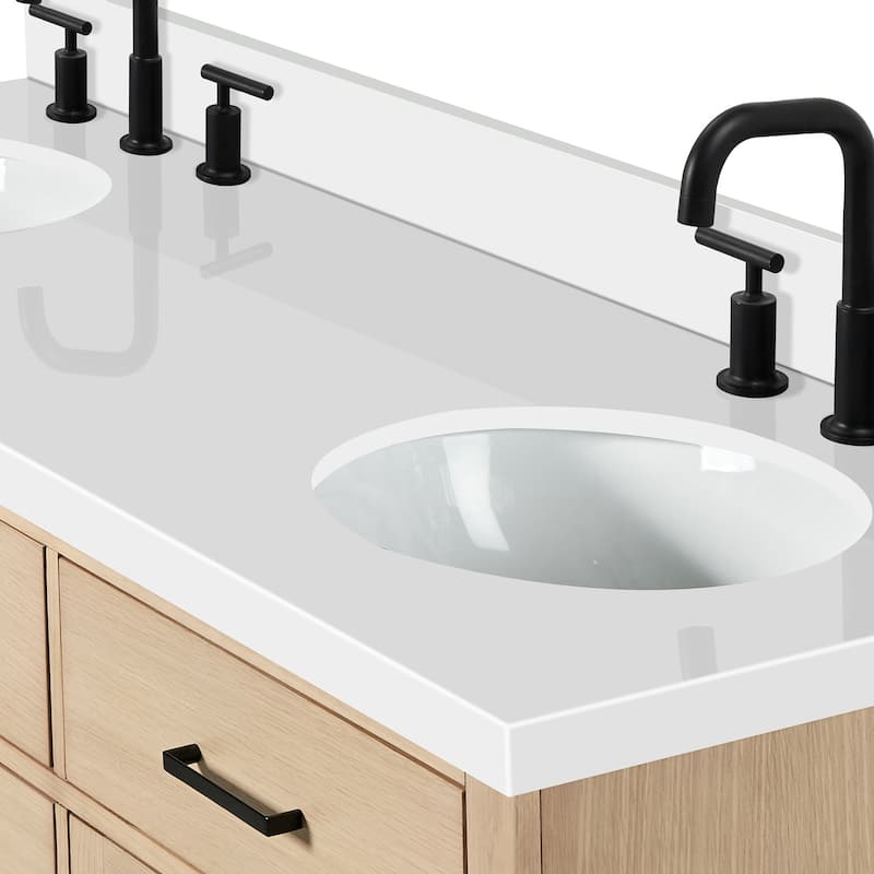Ariel T067DWQOVO Hepburn 67" Free Standing Double Basin Vanity Set