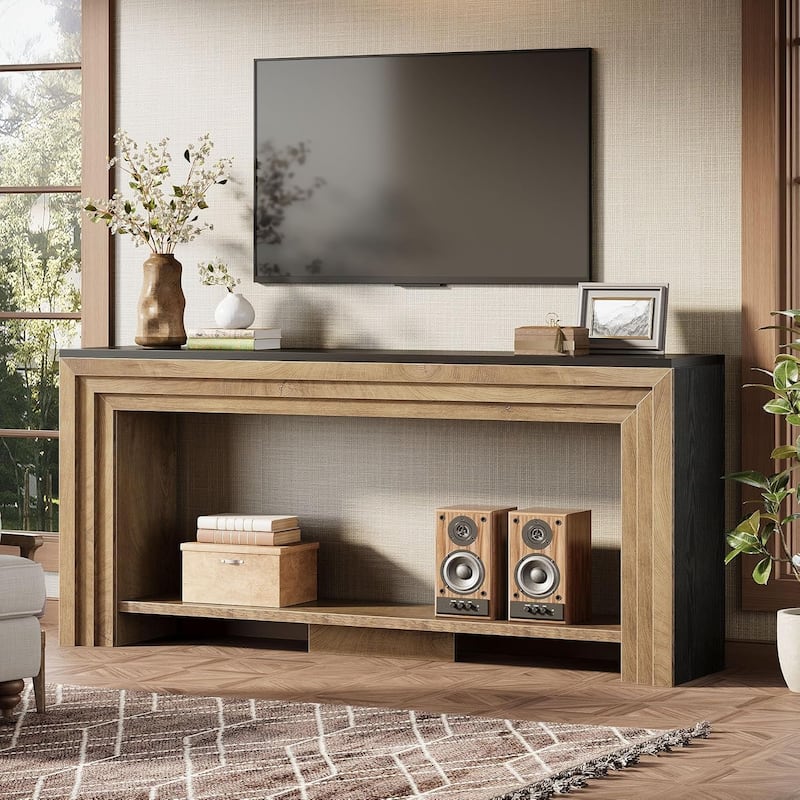 70.9-Inch Long Console Table, Farmhouse Sofa Table with Storage for Living Room, Entryway