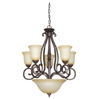 Sunset Lighting F5298 Graham 8 Light 480 Watt 26 Width Chandelier Mahogany Bed Bath Beyond 13024295