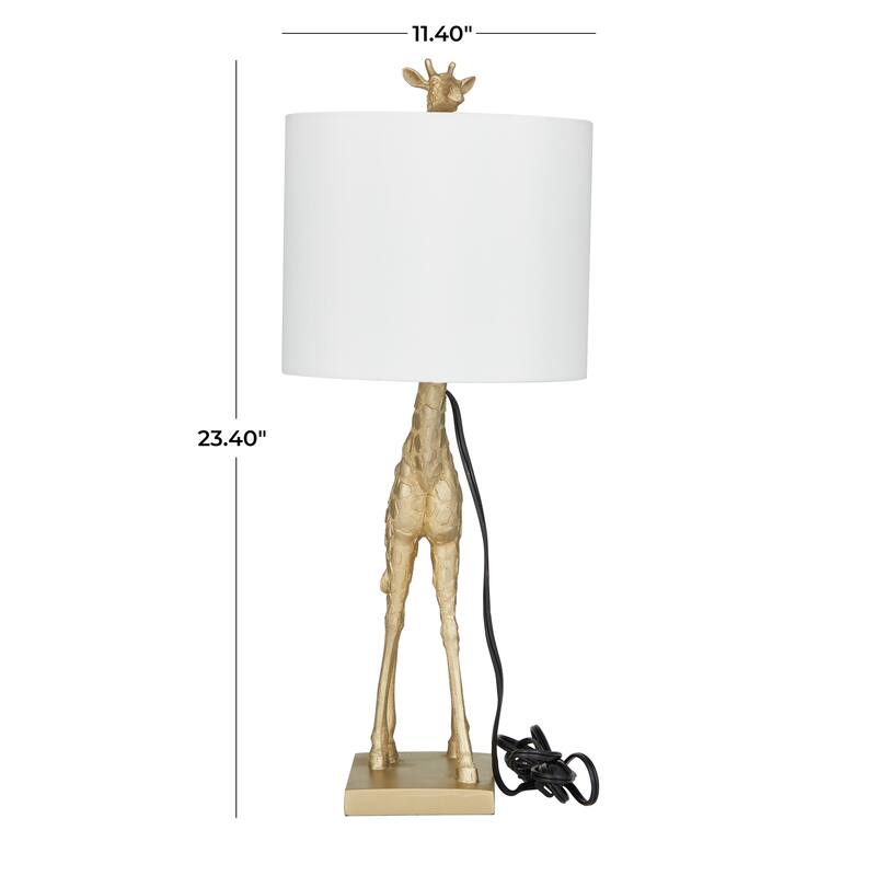 Gold Polyresin Giraffe Room Table Lamp