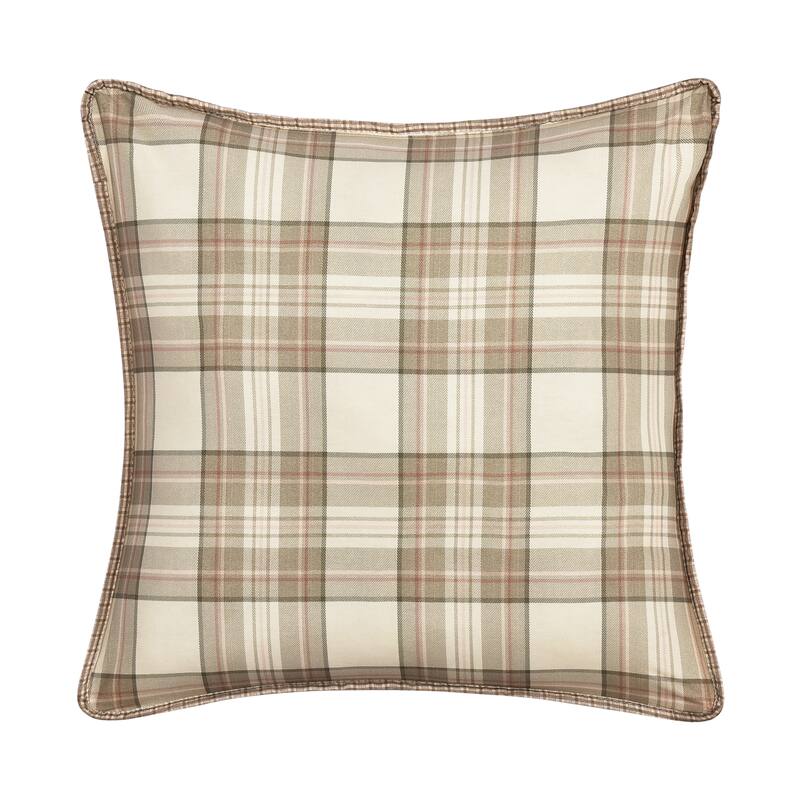 Mayfair Quilt 20" Square Quilted Decorative Throw Pillow - Polyester - Blush - Accent