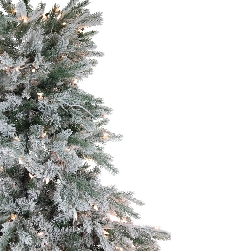 7.5' Full Flocked Jasper Balsam Fir Artificial Tree Clear Lights - 7.5 Foot