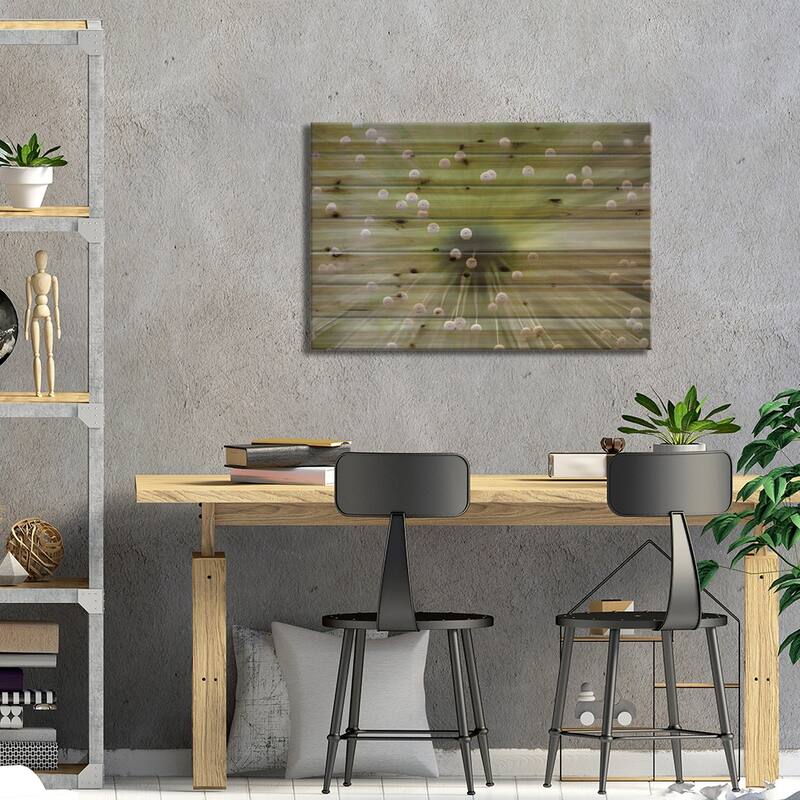 Green And White II Print On Wood by Wave Faber - Multi-Color