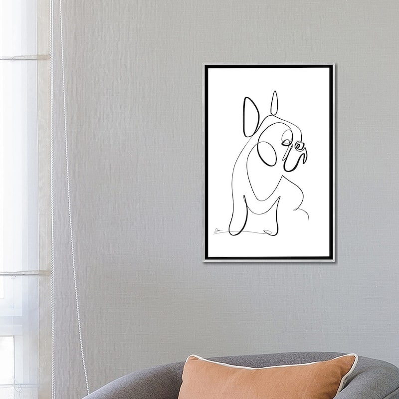 iCanvas "French Bulldog With One Line" by Dane Khy Framed